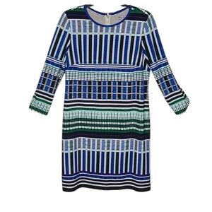 Eliza J Geometric Print 3/4 Sleeve Shift Dress